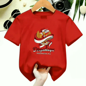Kaos Anak Usia 1-12 Tahun untuk Perayaan 17 Agustus: Kaos Lengan Pendek Bahan Babyterry