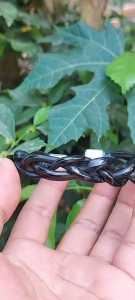 Gelang kayu akar bahar hitam lentur Asli Original
