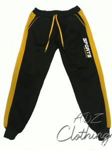 Celana Training Panjang Outdoor & Celana Jogger Bahan Kain Fleecy Warna Hitam Strip Turkish