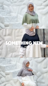 Blouse Wanita Ziggy Katun Combad Mix Poplin Lengan Karet - Gaya Korea Polos Casual