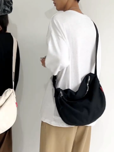 2024 korea Mens canvas shoulder bag student class large capacity shoulder bag