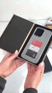 Casing ponsel layar tinta Apple casing ponsel khusus iPhone 15/14/13 pro max pasif NFC kepribadian pintar kepribadian cerdas Layar tinta DIY tekstur buram anti-sidik jari casing ponsel layar cor sederhana