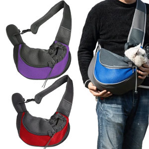 New Pet bag Crossbody Outgoing Portable Bag Dog Cat Chest Pet Backpack Breathable Pet One Shoulder Crossbody Bag Adjustable and Washable Travel Safe Sling Bag Carrier for Pets