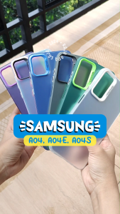 Hard Case For S4MSUNG A04 A04E A04S A14 4G 5G Hologram Mika Casing Hybrid Silicon Cover Macaron