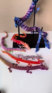 3D Printed Feilong Articulated Dragon Rotatable 3D Dragon Toy Western Style Colorful Full Body  Feilong Home Ornament