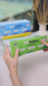 Combo 05 hộp giấy ăn giấy rút cao cấp EcoWipes hộp 180 tờ 3 lớp siêu tiết kiệm không bụi vụn