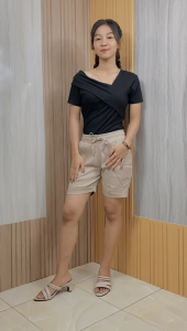 Putri Nasya - Celana Big Size Pendek 1/4 KFRLT Ukuran 8L6L5L4L2LXLS fit to L Warna Moca Cream Capucino Abu Hitam Navy