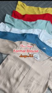 LINGS CLOSET Formal Plain Blouse Ruffle Sleeves Elegant Chic Women Round neck Fit L/XL *3015