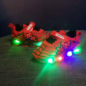 New Carton LED shoes for kids boy Induction light up soft rubber sneakers shoes for kids size 25-30
