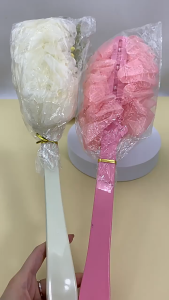 แปรงขัดตัว ซิลิโคนขัดตัว ซิลิโคนขัดหลัง พลาสติกด้ามยาว 42 ซม. แปรงอาบน้ำขัดผิวแปรงนวด（ใยสังเคราะห์）G2707