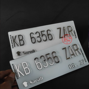 (1 SET) Plat Nomor Sepeda Motor Timbul Chrome