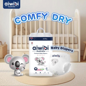 (3Pack) Aiwibi Natural Premium Night Taped Diapers Baby diapers Overnight diapers Ultra-thin Soft diapers - S/M/L/XL Sizes