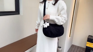 Tas Kanvas Wanita Kapasitas Besar Seratus Tas Selempang Bahu Rekreasi Tas Kain Tas Pangsit