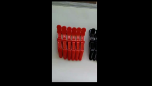 crocodile clip for hair 6 pcs. color black and red