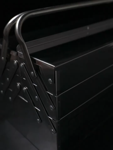 NLIM Stainless steel 3 layer toolbox storage box multi-layer folding boxcar storage large folding suitcase Send Screw box Industrial grade thickened multi-functional portable toolbox