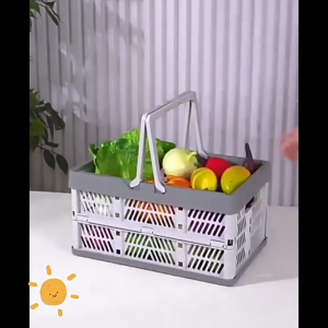 ตะกร้าเก็บของพับได้ ตะกร้าเก็บของสีพาสเทลพับได้  ตะกร้าเก็บของ ขนาดใหญ่พับได้พร้อมที่จับสำหรับห้องครัวห้องนั่งเล่นและโต๊ะ