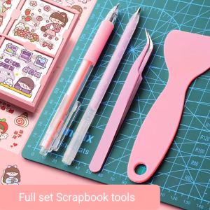 Full set Scrapbook Tool Tweezers Scraper Handbook Tools Plate Shovel Prevents Sticker Curling Hand Account Stationery Tool