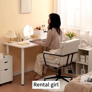 BONA 80/100/120/140cm Round Legged Table White Study Desk Computer Table for Bedroom Home Furniture ikea Desk