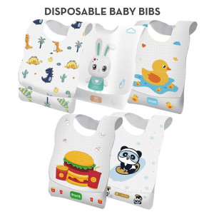 Disposable Baby Bib Feeding Kids Travel Individual Packing 10pk