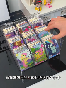 Card Display Box Organizer Transparent PlayCard Large Capacity Divider Multi Partition Namecard Cover Dustproof Game