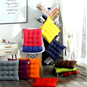 🎨New🎨Solid Color Chair Cushion 40x40cm Soft Thicken Pad Chair Cushion Tie on Seat Dining Room Kitchen Office Decor Backrest Pillow
