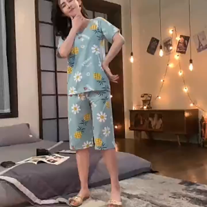 Bộ Đồ Ngủ 2 Món In Họa Tiết Hoạt Hình Nhiều Màu Sắc Thời Trang Mùa Hè Cho Nữ Size M-5XL