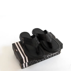 Zeintin - Sandal Jepit Pria Bahan Kulit Sandal Pria Hitam Formal BK 8006