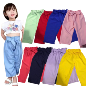Trouser taslan pants with ribbon for kids assorted\ 2-4 years old and 5-9 years old