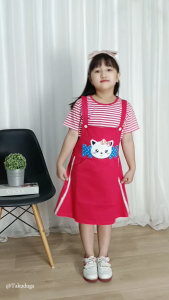 Baju Pakaian Anak Cewek Perempuan Dress Overall Usia Tanggung Umur 3 4 5 6 7 8 Tahun Bordir MOM