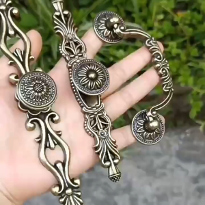 Handle Pintu Lemari Knob Mawar & Gagang Lemari Jendela Kuningan