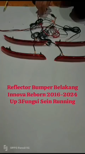 Lampu Reflector Bumper belakang lampu mata kucing bumper mobil Toyota Innova Rebon 2016 up 2Fungsi & 3Fungsi(Sein Running) Smoke & Merah