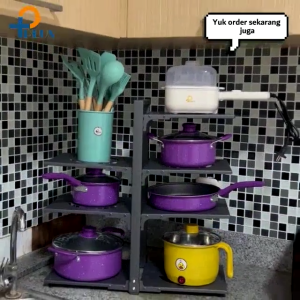 Wastafel Dapur Di Bawah Rak Rak Pot Kabinet Atas Rak Panci Multi Fungsi Rak Panci