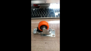 Roda Troli PU PVC Caster orange 2 inch 1 set : 4pcs ( 4 Hidup Rem )