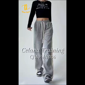 TINO TINO Lisa Pants Celana Training Panjang H1036 Celana Korean Strip Highwaist Pinggang Super Tinggi Sporty Korean Look