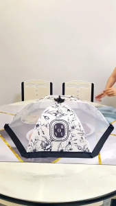 Foldable Breathable Vintage Food Cover Umbrella Design Mesh Lace Tudung Saji Moden Table Dishes Cover 菜盖蕾丝菜罩