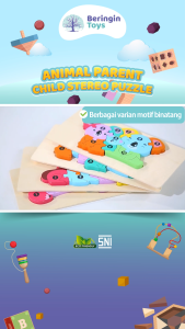 Beringin Toys - Animal Parent Child Wooden Puzzle Kayu Hewan 3D / Puzle Montessori Mainan Edukasi Pazel Anak