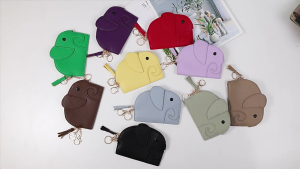 【Korean】Fashion Cartoon Animal Printing Women Purse Coin Purse Wallet Ladies Cute Elephant Mini Keychain Convenient wallet for women