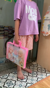 Cặp học thêm 7 ngăn nhựa cao cấp  ( hình hoạt hình ngẫu nhiên )