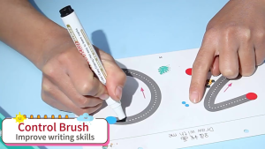 Pen Control Training Copybook for Kids with 64 Paper Pages and 8 Erasable Writing Pens - Perfect for Kindergarten Learning