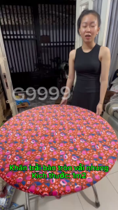 (Bàn tròn 10 người) -KHĂN TRẢI BÀN VẢI NHUNG HỌA TIÉT IN HOA TULIP MINI CÓ DÂY CHUN CHẤT VẢI MỊN DÀY DẶN (MÀU CỰC ĐẸP)