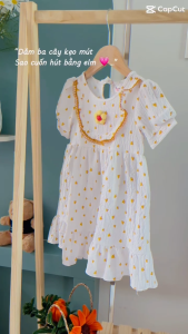 Váy Đầm bé gái 100% Cotton Vải Xốp thoáng mát Đi Chơi Đi Biển Siêu Xinh Và Dễ Thương
