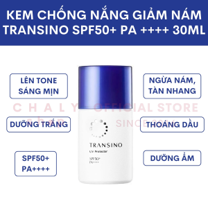 Kem chống nắng cao cấp Transino Whitening Day Protector dưỡng trắng giảm nám 30ml của Nhật