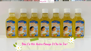[HSD 28/10/2026] Dầu Ăn Dặm Cá Hồi Nutra Omega 3 Bổ Sung DHA Chai 240ML Cho Bé 7M+