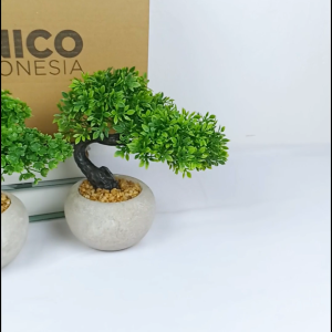 Tanaman Hias Pot Bunga Plastik Ornamen Pohon Artificial Dekorasi Ruangan Rumah Import COD PBP196