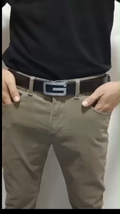 เข็มขัดผู้ชาย เข็มขัดหนังแท้ เข็มขัดหัวอัตโนมัติ สายเรียบดูดีไม่มีด้ายเย็บขอบ มีพร้อมห่วงเข็มขัด ใส่ได้ทั้งผู้ชาย-ผู้หญิง