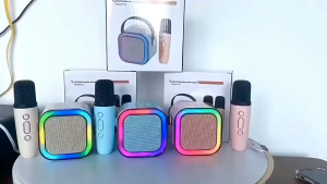 RGB Light Bluetooth Speaker With Mic Videoke Set Karaoke Wireless Speakers Stereo HD Sound Audio Portable Home KTV Karaoke Machine