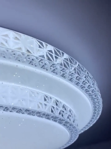 50cm96w Nordic light luxury LED crystal starry sky ceiling lamp three-color dining room bedroom living room study room eye protection lamp