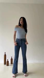 Highwaist Cutbray Jeans Wanita - Celana Panjang Denim Cutbray Jeans
