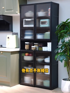 Penyimpanan Dapur Buluh Microwave Oven Rack  Bamboo Kitchen Storage Cabinet  Multi-layer Sideboard Locker Kabinet Microwave Oven Rack