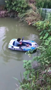 Intime 200 2 Person Swimming Fishing Inflatable Boat+Paddles+Pump/Kayak Army